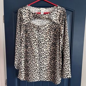 Cheetah print top with top cut out. New without tags.
